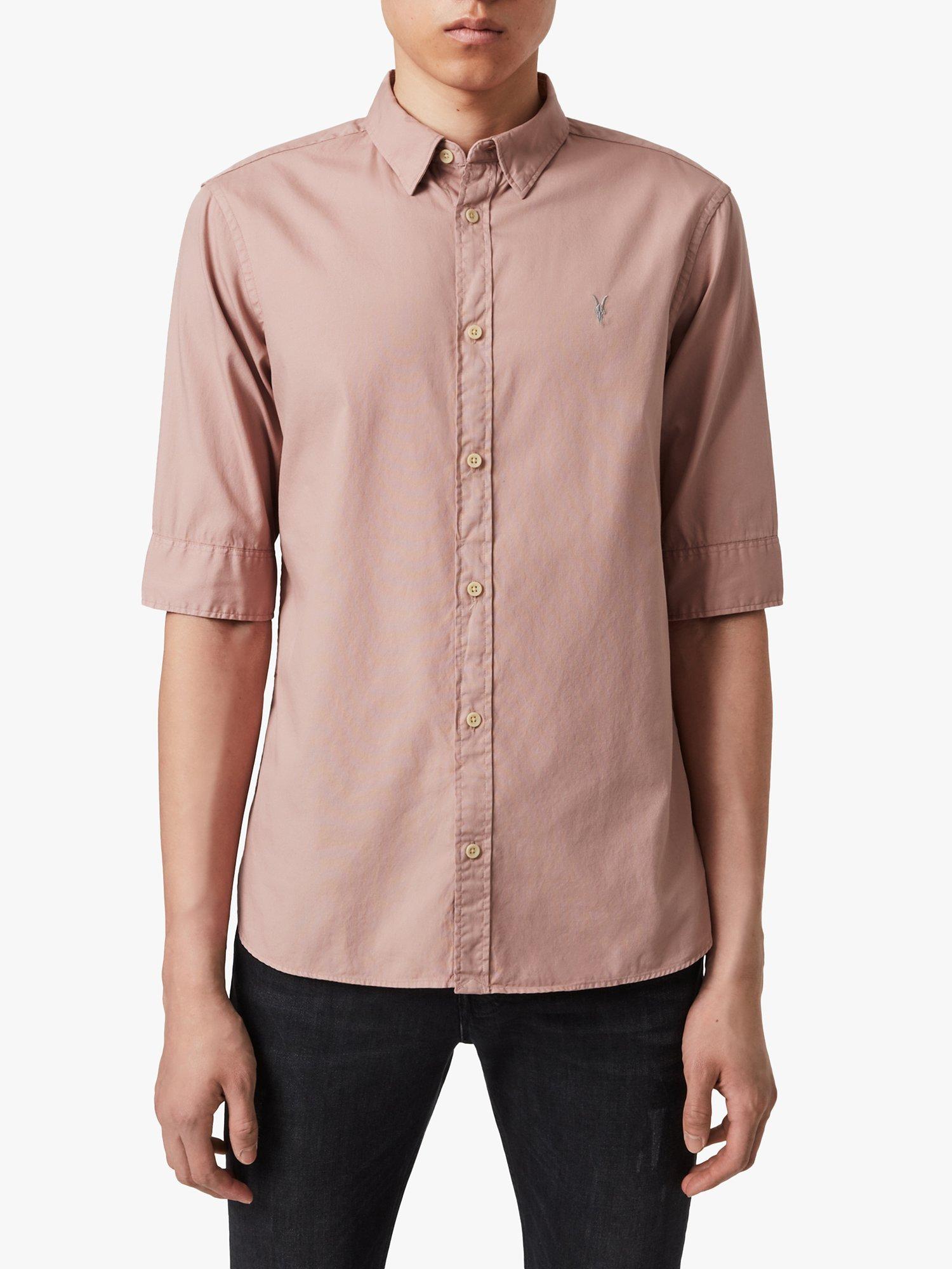 AllSaints Redondo Half Sleeve Shirt, Sunset Pink