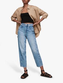 Whistles High Waist Barrel Leg Jeans, Light Blue