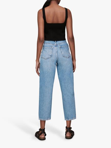 Whistles High Waist Barrel Leg Jeans - view 2, Light Blue