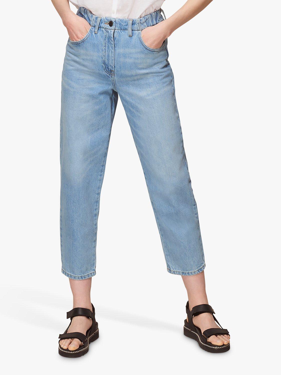 Whistles Elasticated Waist Soft Jeans, Denim