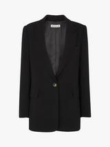 Whistles Crepe Single Buttoned Blazer, Black