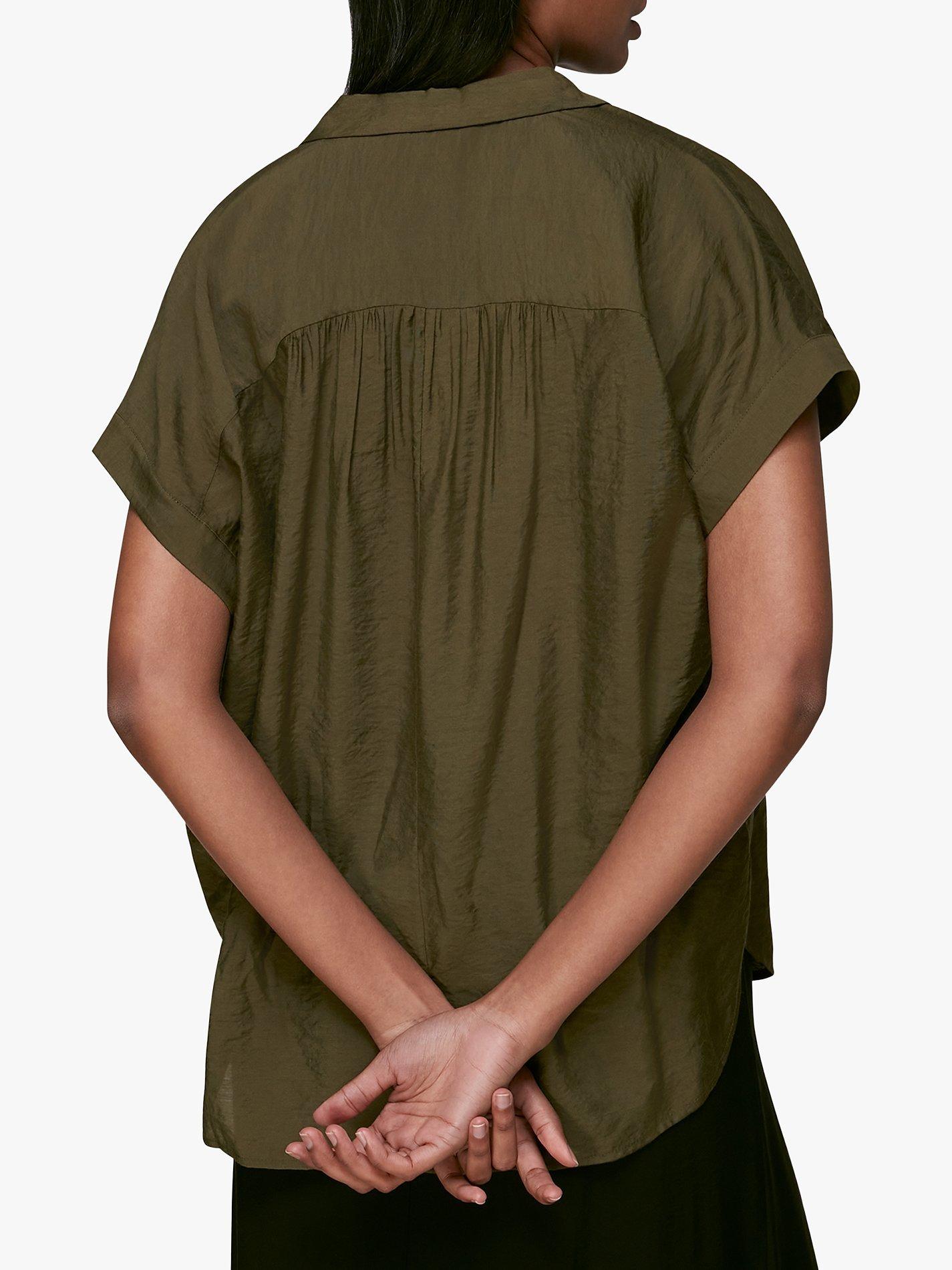 Product image 2 of 3, which shows Whistles Nicola Relaxed Shirt, Khaki, XS