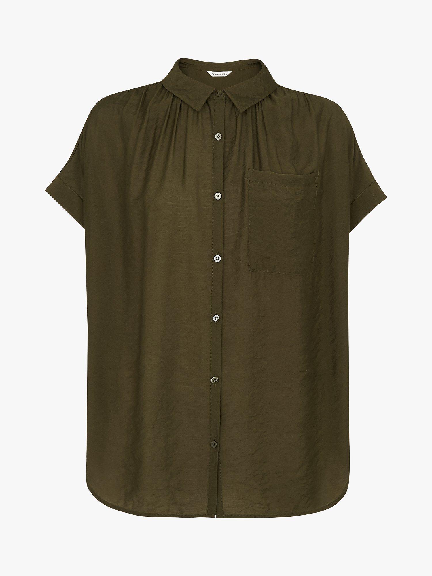 Product image 3 of 3, which shows Whistles Nicola Relaxed Shirt, Khaki, XS