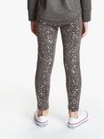 John Lewis & Partners Girls' Athleisure Foil Leggings, Charcoal