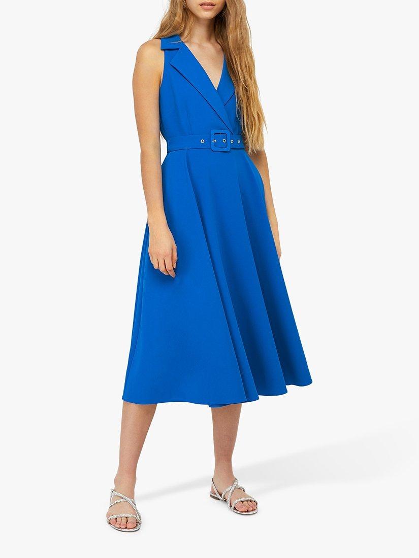 Monsoon Isla Structured Midi Dress, Blue