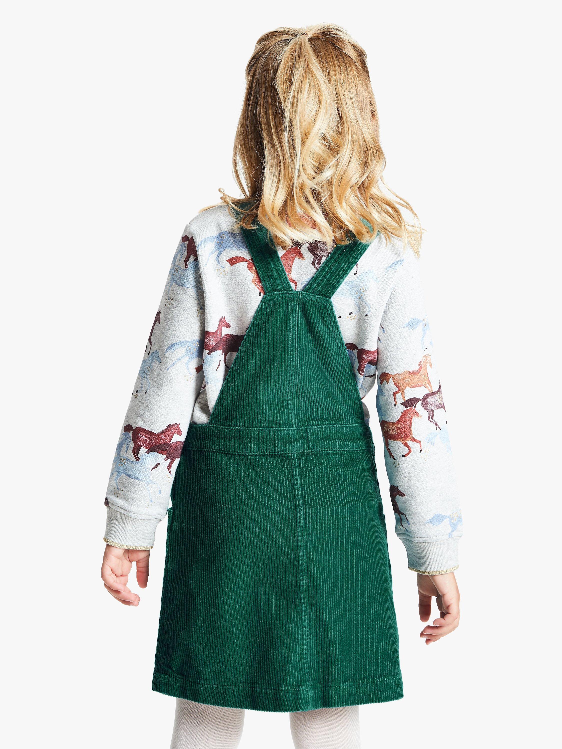 John Lewis Girls Corduroy Pinafore Dress Green