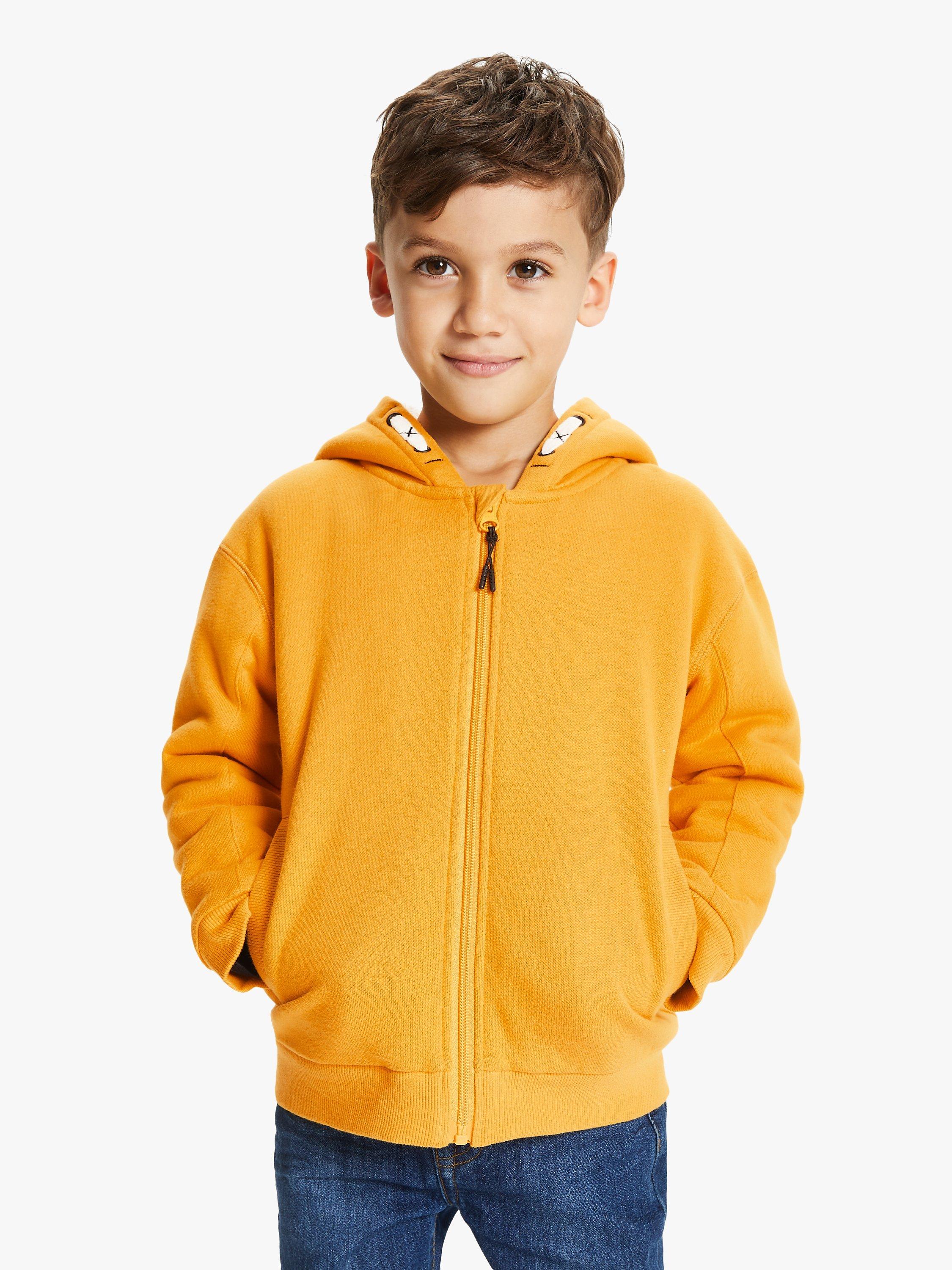 John Lewis Partners Boys Borg Lined Zip Through Hoodie