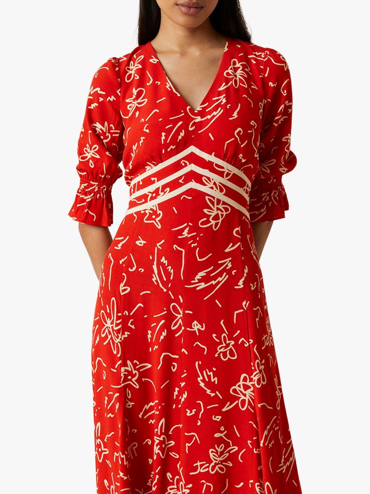 Jigsaw Scribble Tea Maxi Dress, Paprika