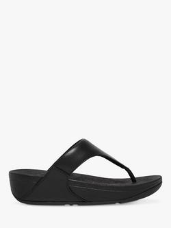 FitFlop Lulu Leather Flip Flops, Black