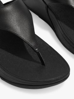 FitFlop Lulu Leather Flip Flops - view 2, Black