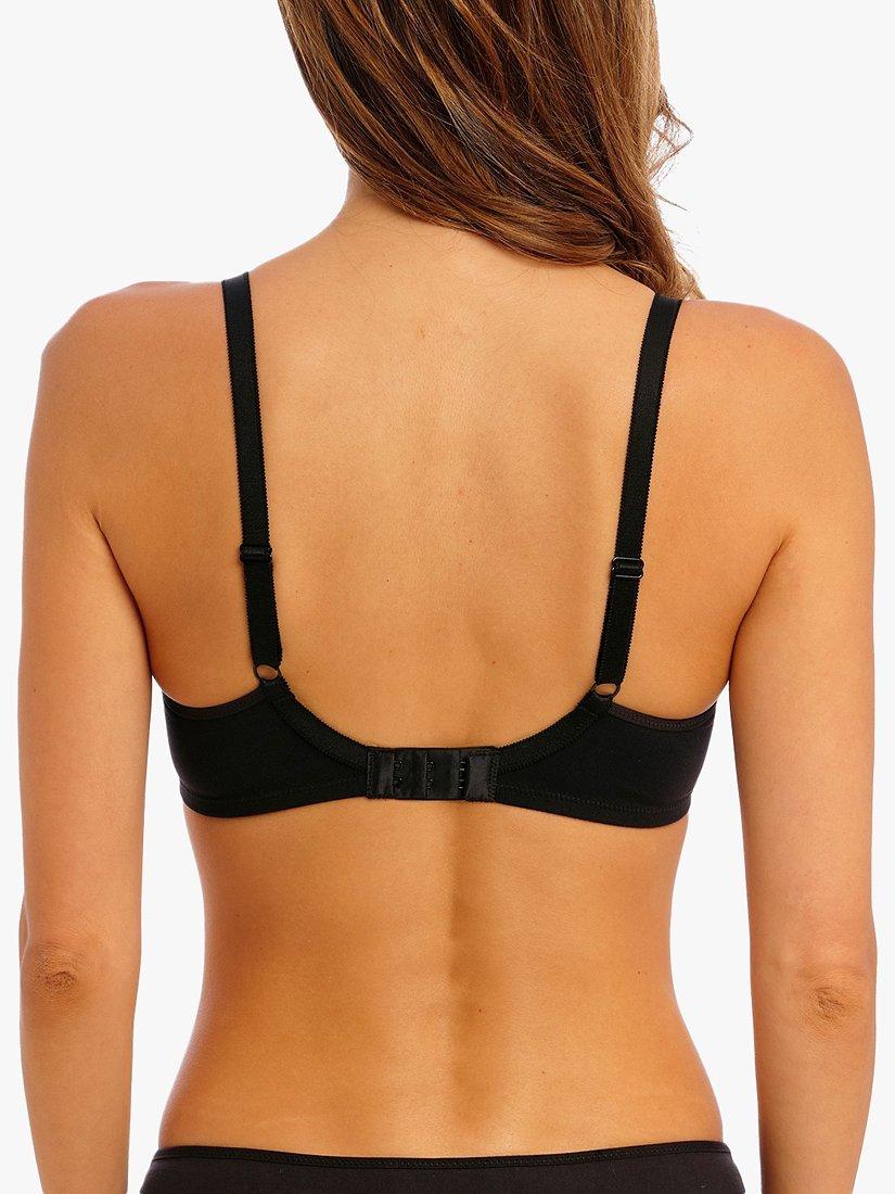 Product image 2 of 3, which shows Wacoal Lisse Underwired Seamless Lace Bra, Black, 32C