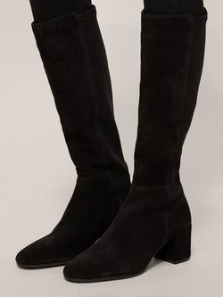 John Lewis Sadie Suede Knee High Boots - view 2, Black