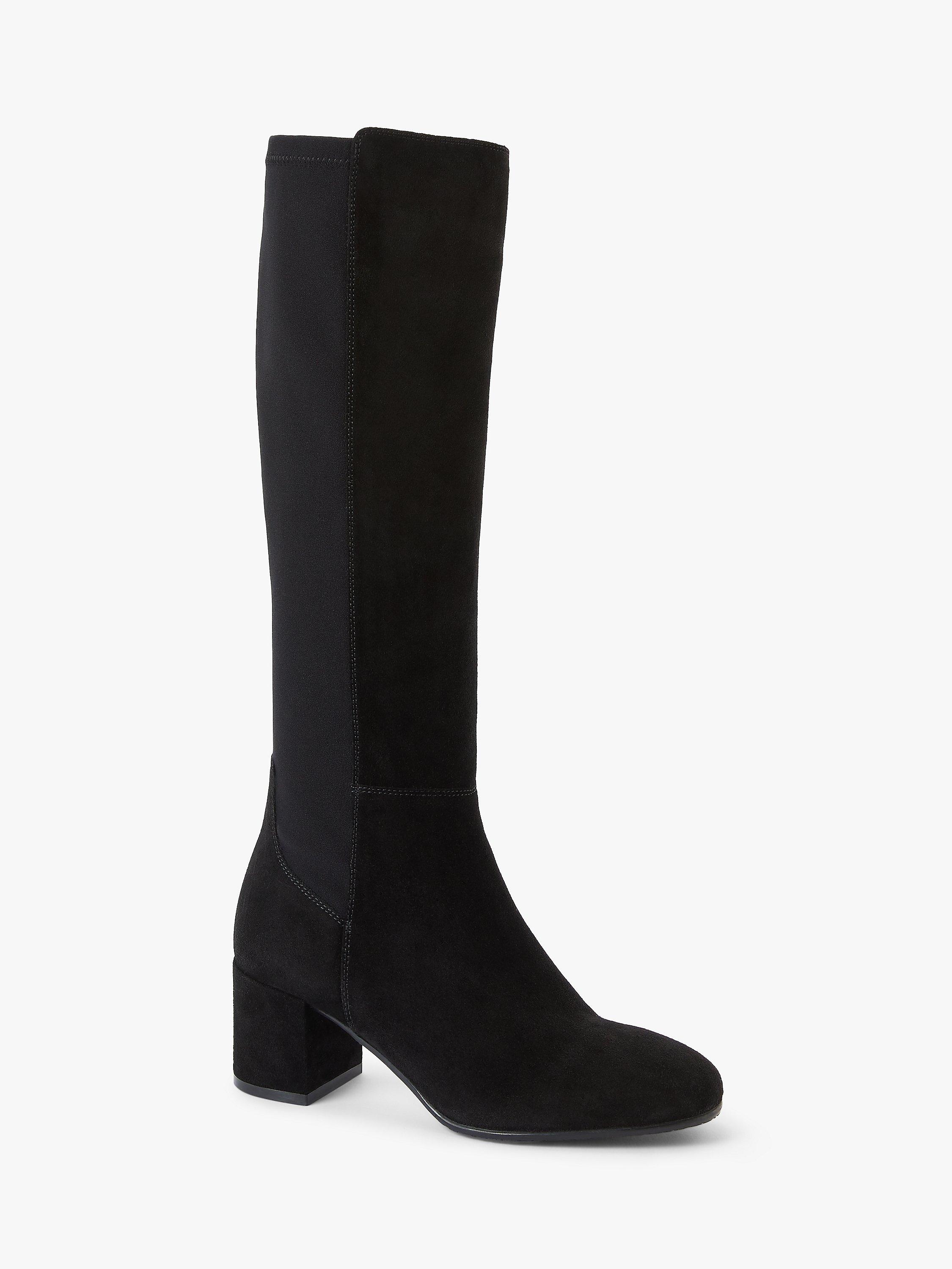 John Lewis Sadie Suede Knee High Boots Black