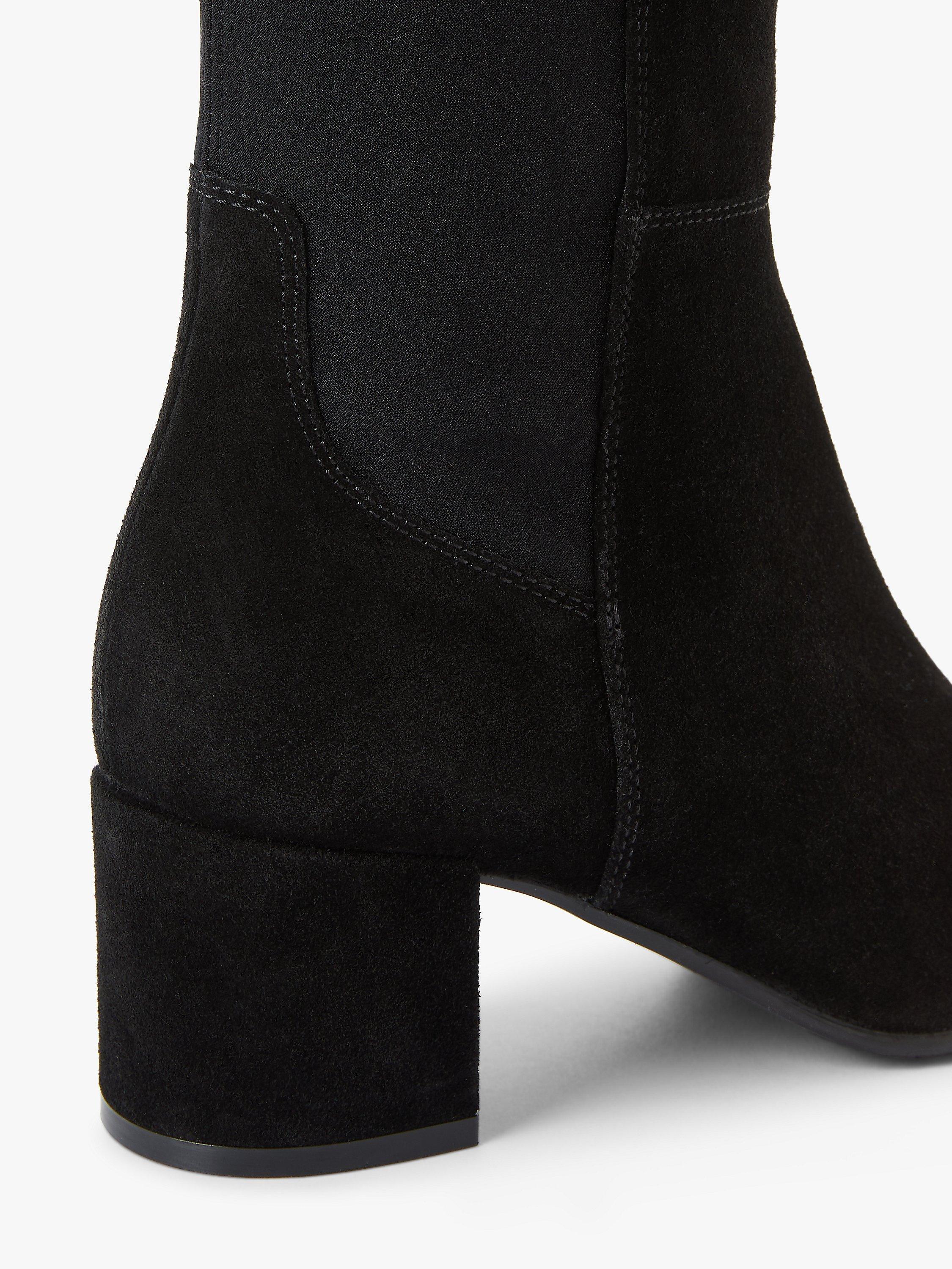 John Lewis Sadie Suede Knee High Boots Black