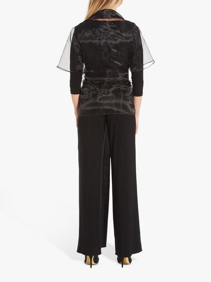 Adrianna Papell Organza Cover Up, Black - view 2, Black