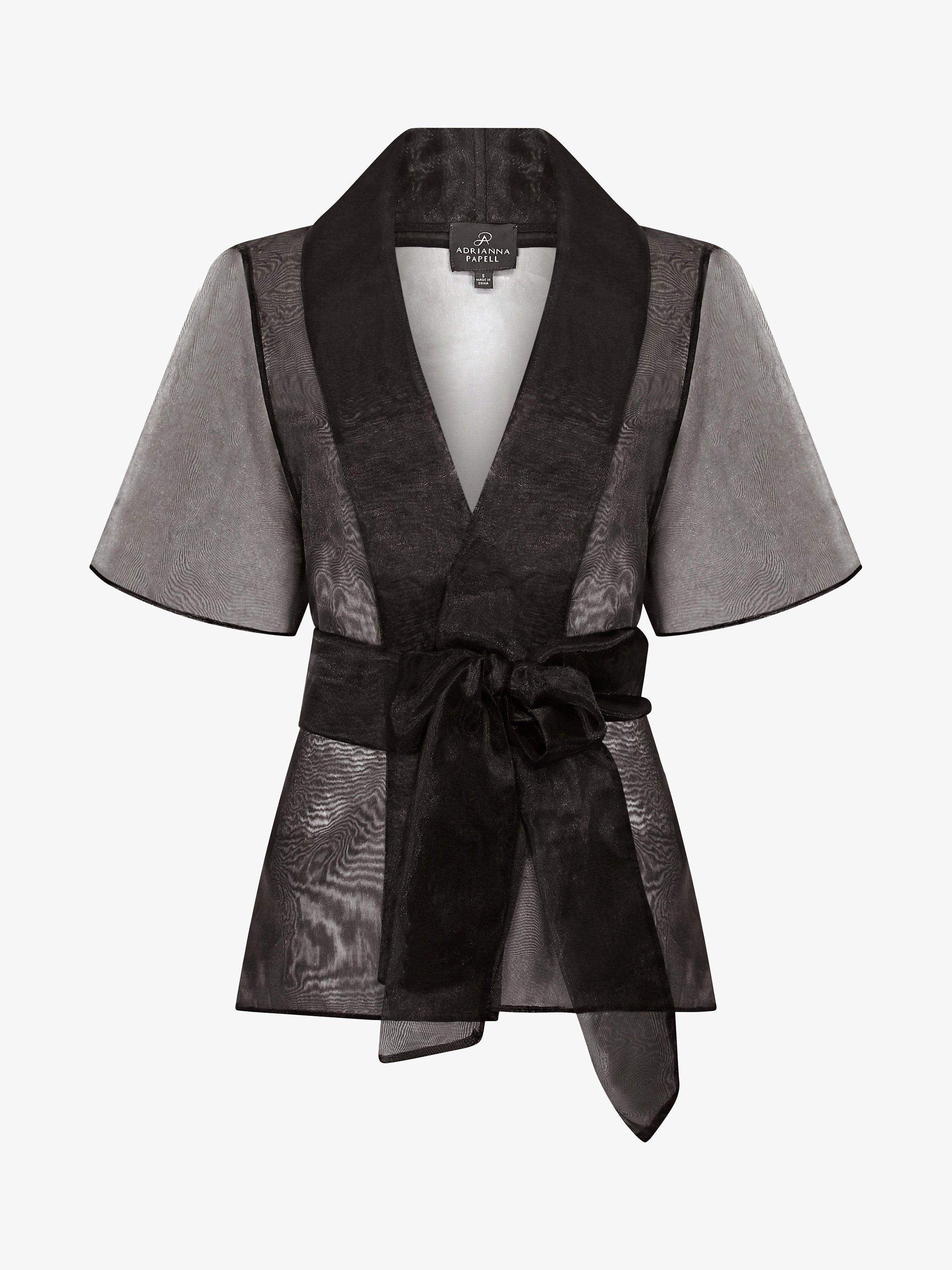 Product image 4 of 5, which shows Adrianna Papell Organza Cover Up, Black, S