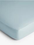 John Lewis Crisp & Fresh Egyptian Cotton Percale 200 Thread Count Fitted Sheet, Classic Duck Egg