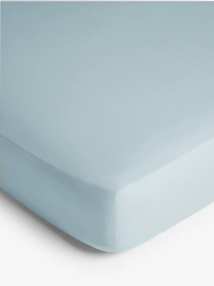 John Lewis Crisp & Fresh Egyptian Cotton Percale 200 Thread Count Deep Fitted Sheet, Classic Duck Egg