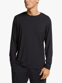 John Lewis Ultra Soft Modal Long Sleeve Lounge Top, Black, Black