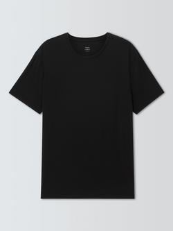 John Lewis Ultra Soft Modal Lounge Crew Neck T-Shirt containing TENCEL™ Modal, Black, Black
