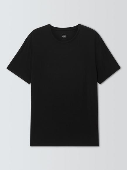 John Lewis Ultra Soft Modal Lounge Crew Neck T-Shirt containing TENCEL™ Modal, Black