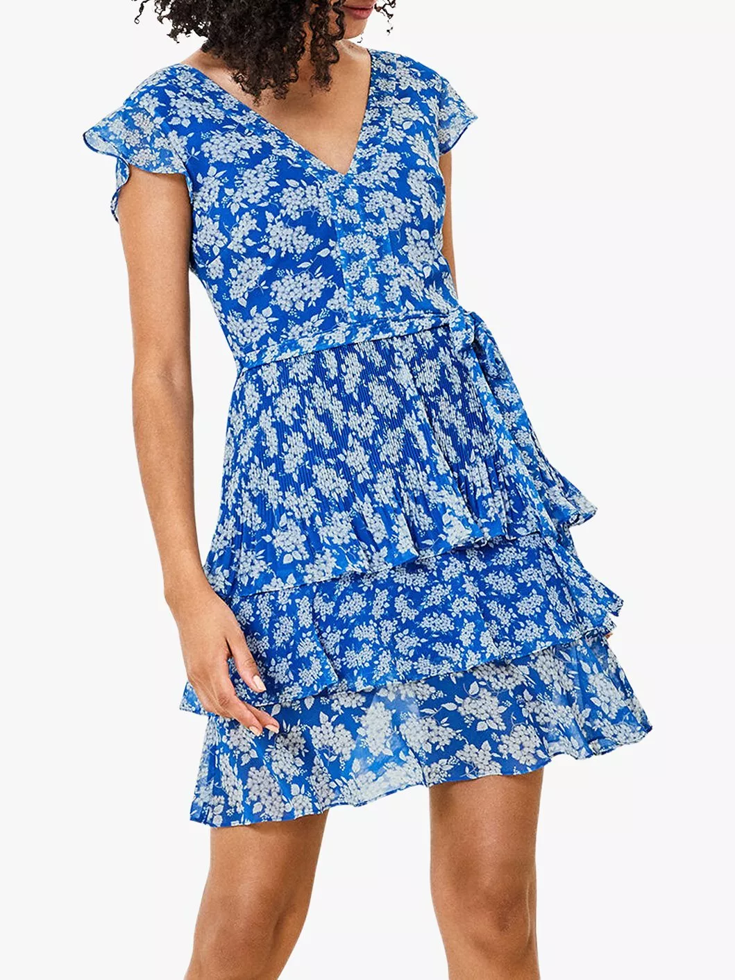 Oasis Barcelona Floral Mini Dress Blue