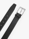 John Lewis Made in England 35mm Grain Leather Belt, Black