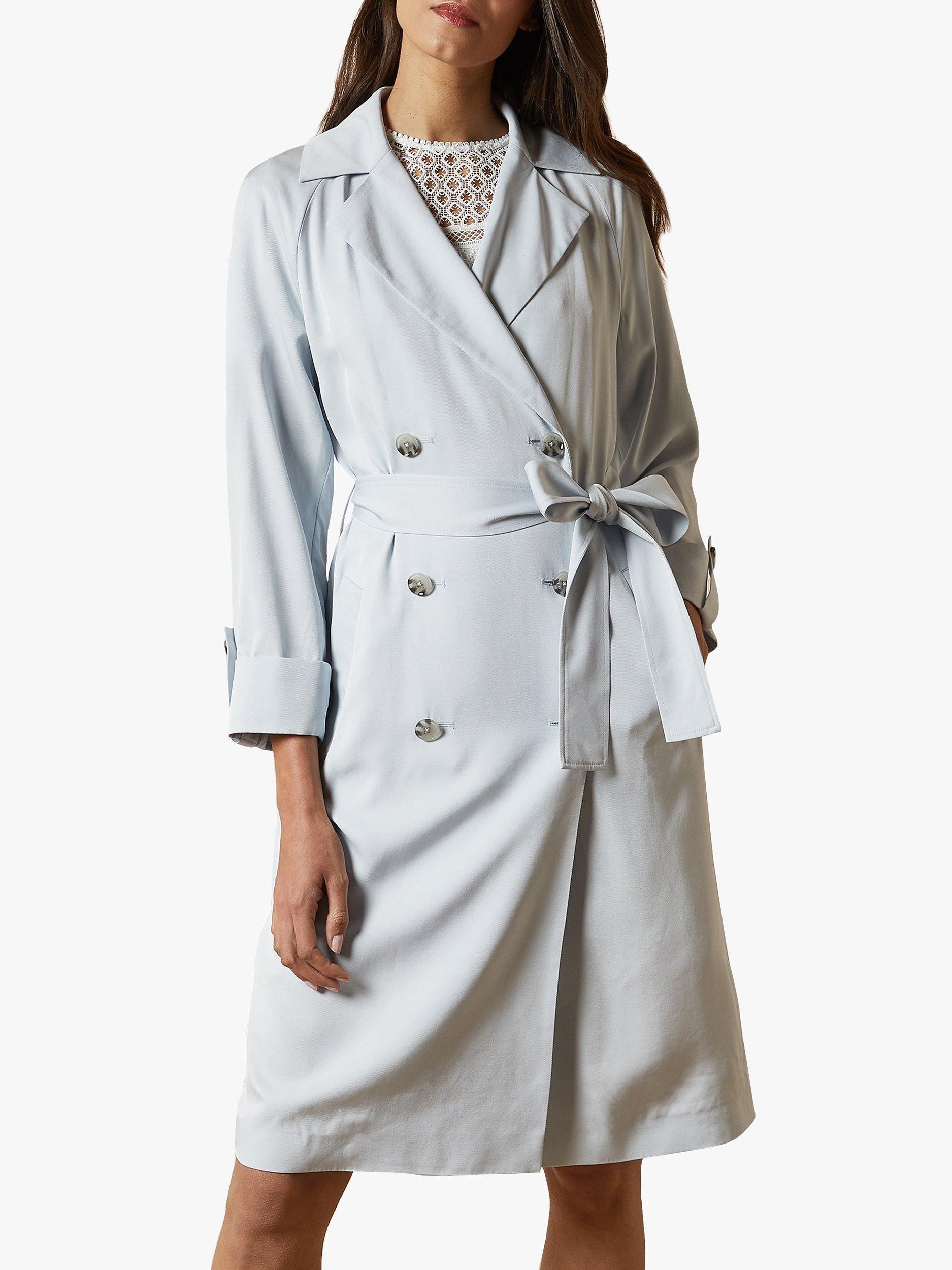 Ted Baker Sophhya Double Breasted Mac, Light Blue