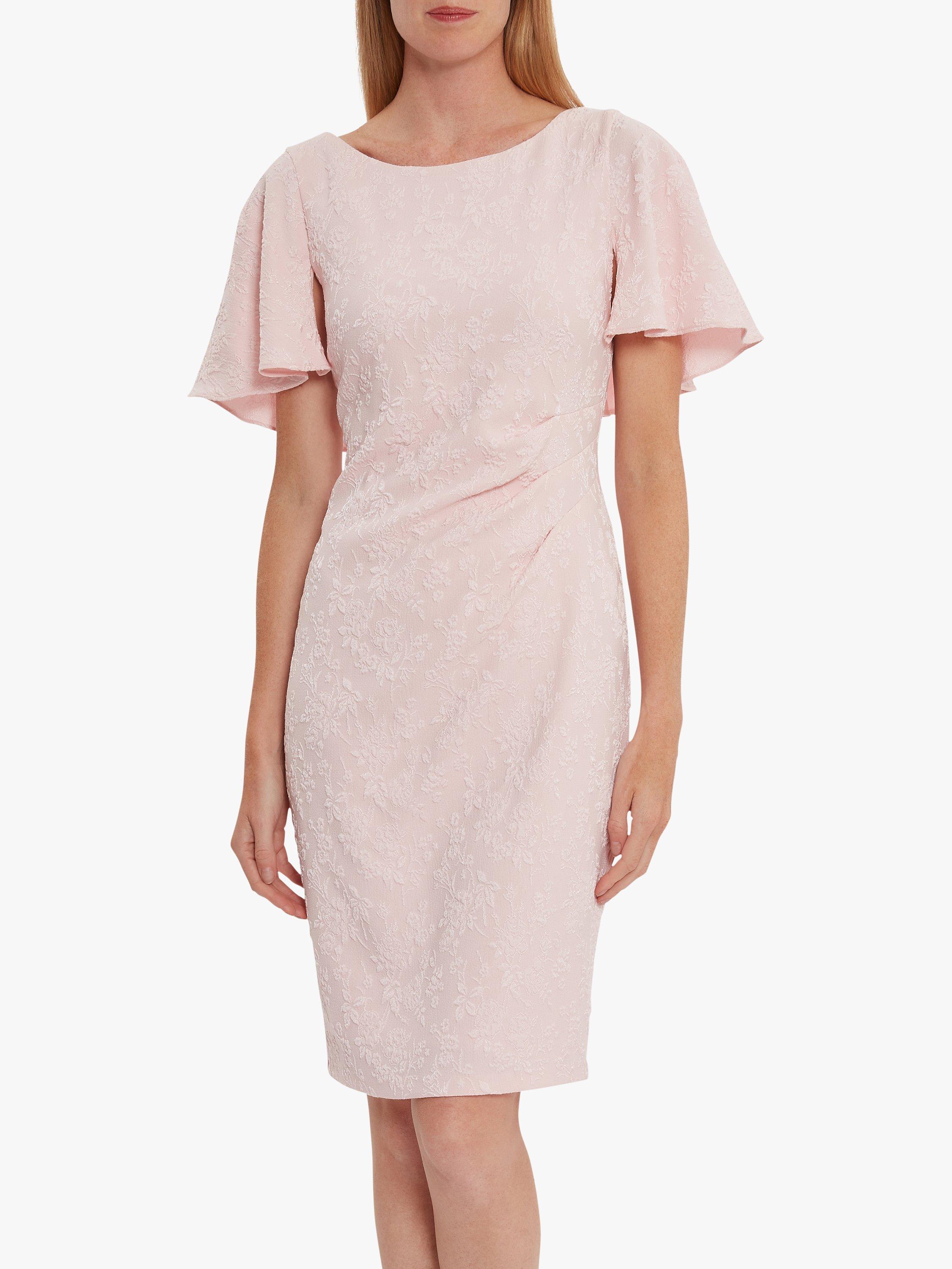 Gina Bacconi Sahar Floral Embroidered Mini Dress, Potpourri Pink, 18