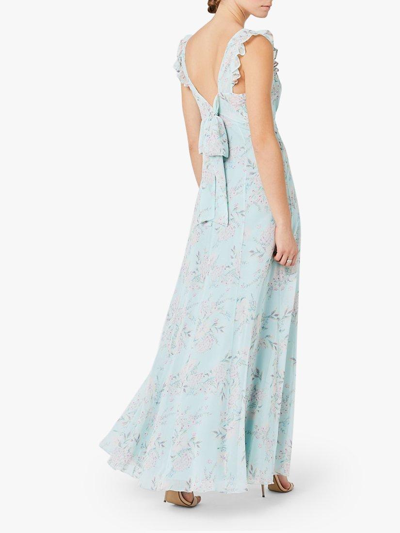 Maids to Measure Dahlia Cloud Floral Print Chiffon Maxi Dress, Multi, 10