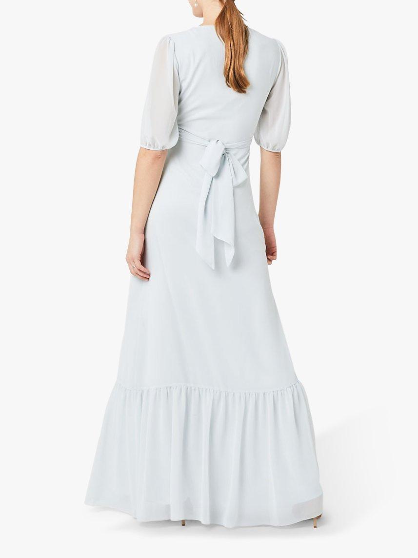 Product image 2 of 3, which shows Maids to Measure Mathilda Chiffon Dress, Dove Grey, 10