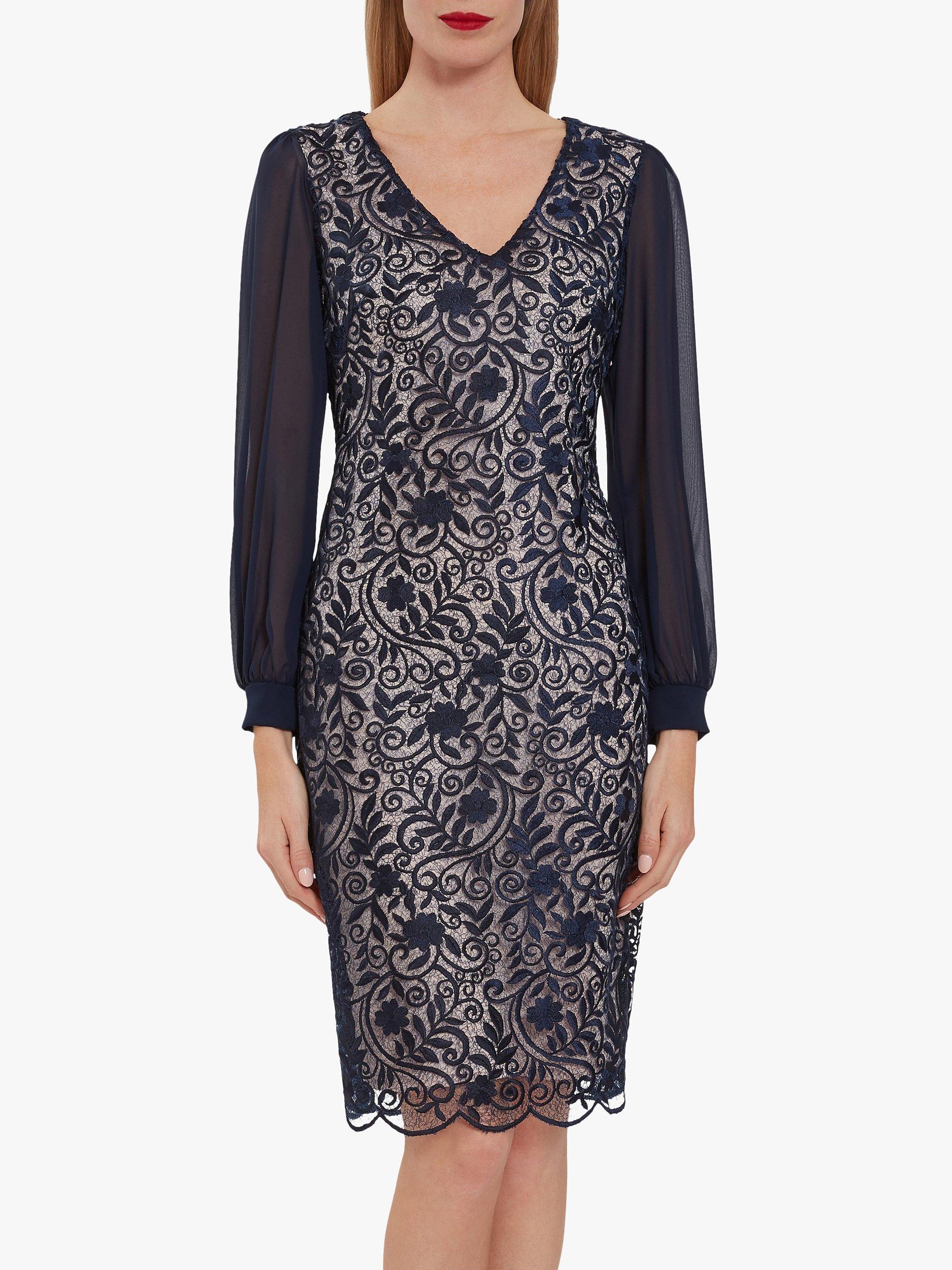 Gina Bacconi Mozelle Embroidered Floral Midi Dress