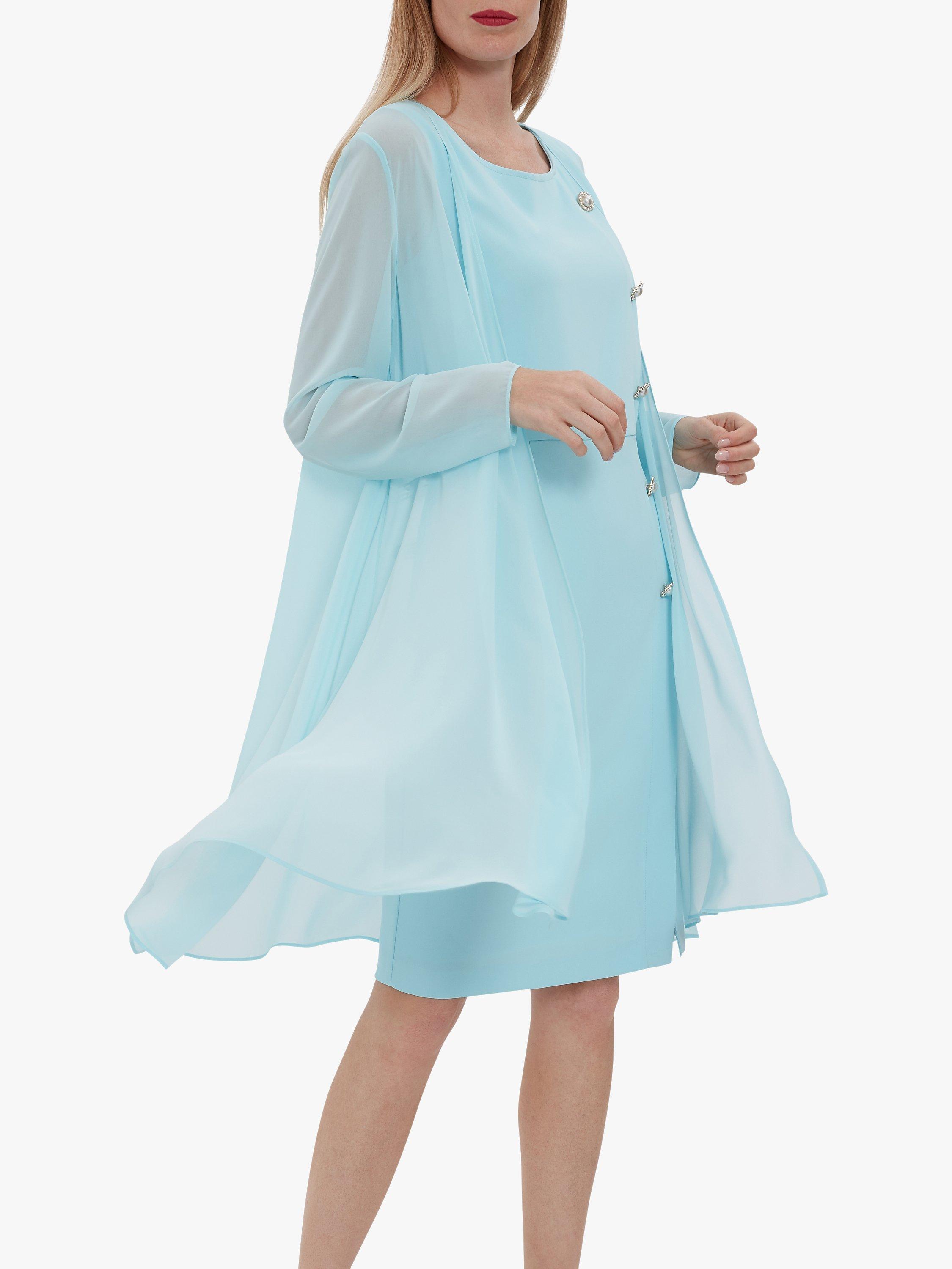 Gina Bacconi Mykia Button Midi Dress, Ice Blue, 18