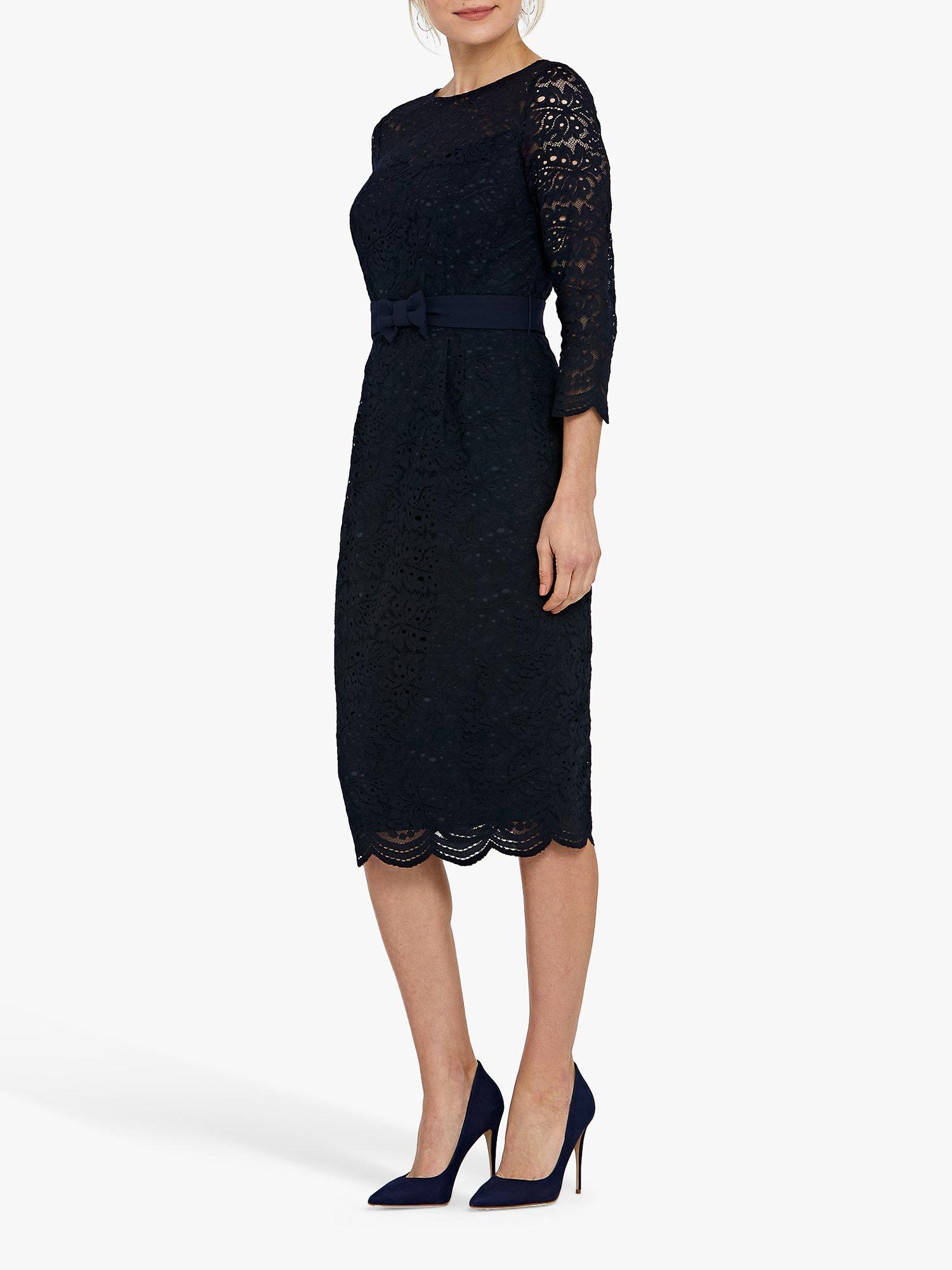 Helen McAlinden Michelle Lace Midi Dress, Navy