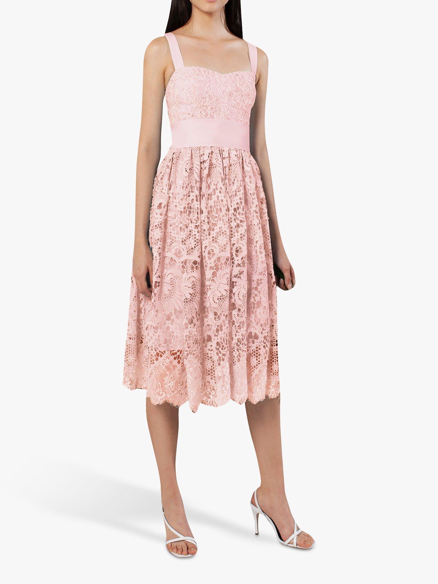 French Connection Elsa Lace Midi Bridesmaid Dress Magnolia 10