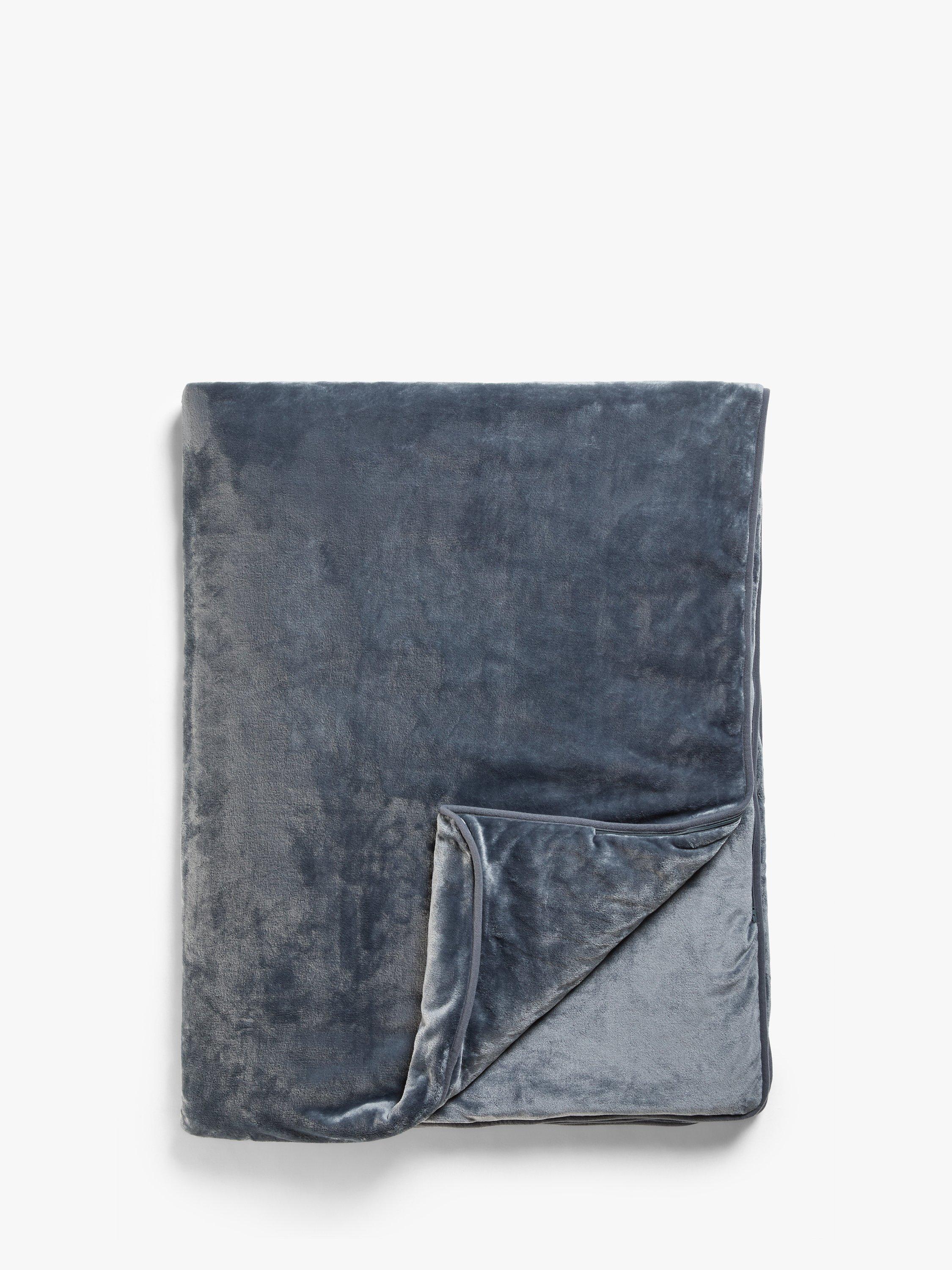 John Lewis Synthetic Collection Weighted Blanket with Removable Cover, Charcoal Grey