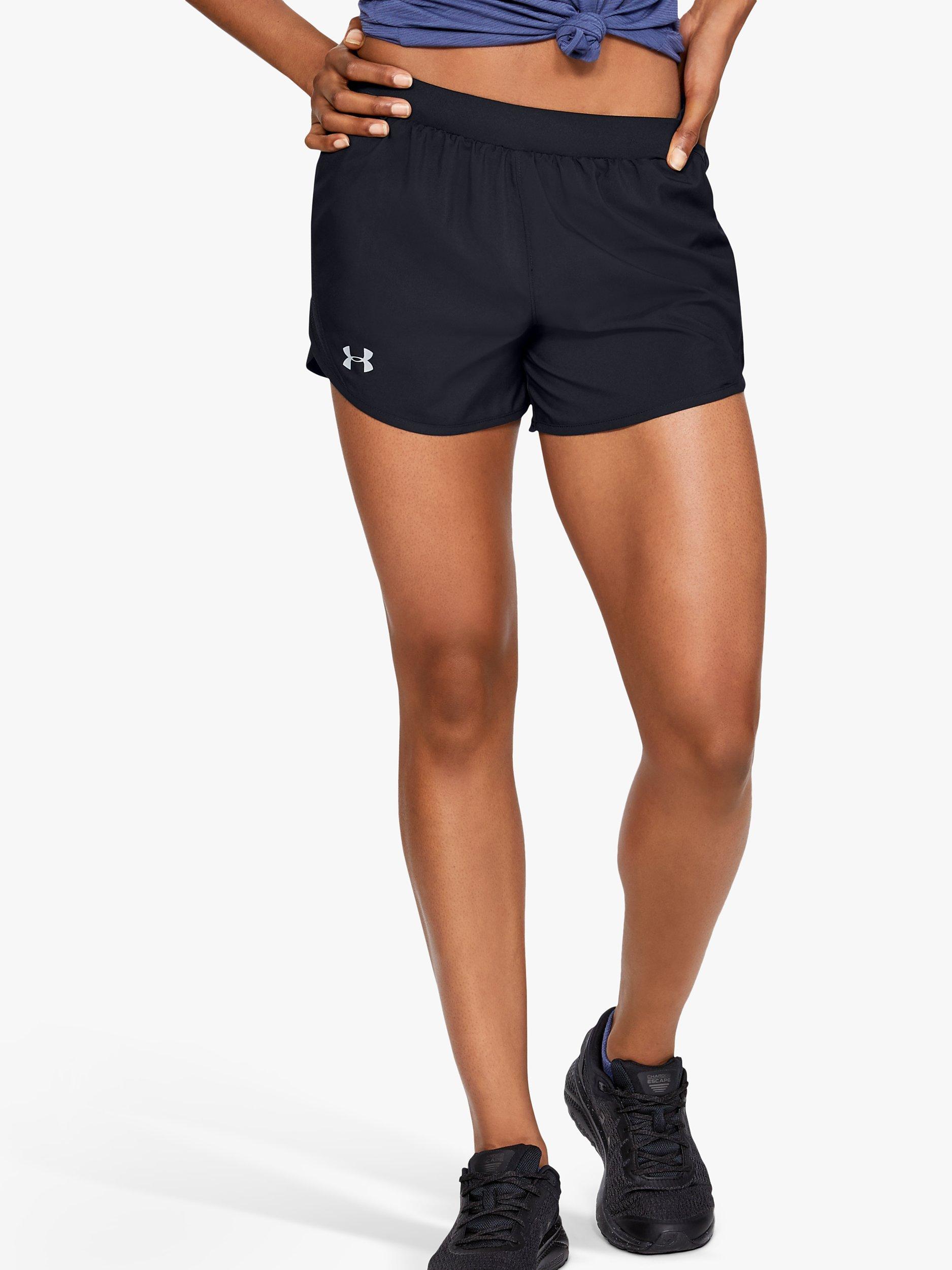 Under Armour Fly-By 2.0 Running Shorts, Black/Reflective, XS
