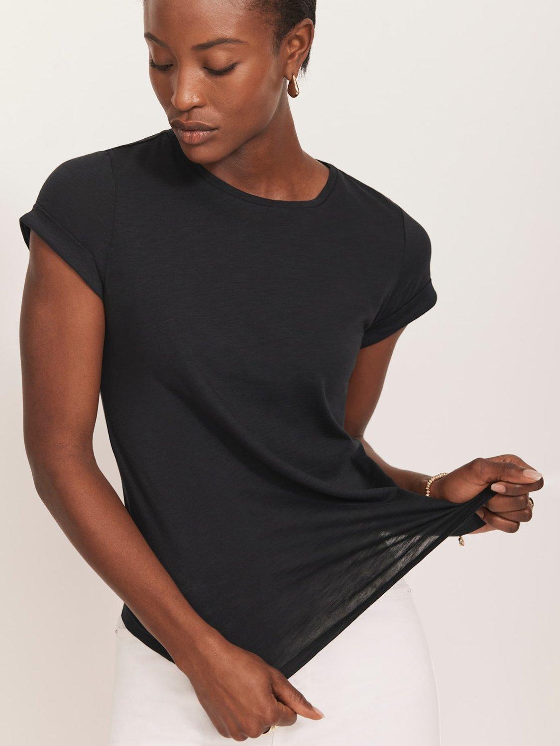 Mint Velvet Cotton Star T Shirt Dark Blue