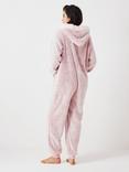 John Lewis Pom Pom Fleece Onesie, Pink