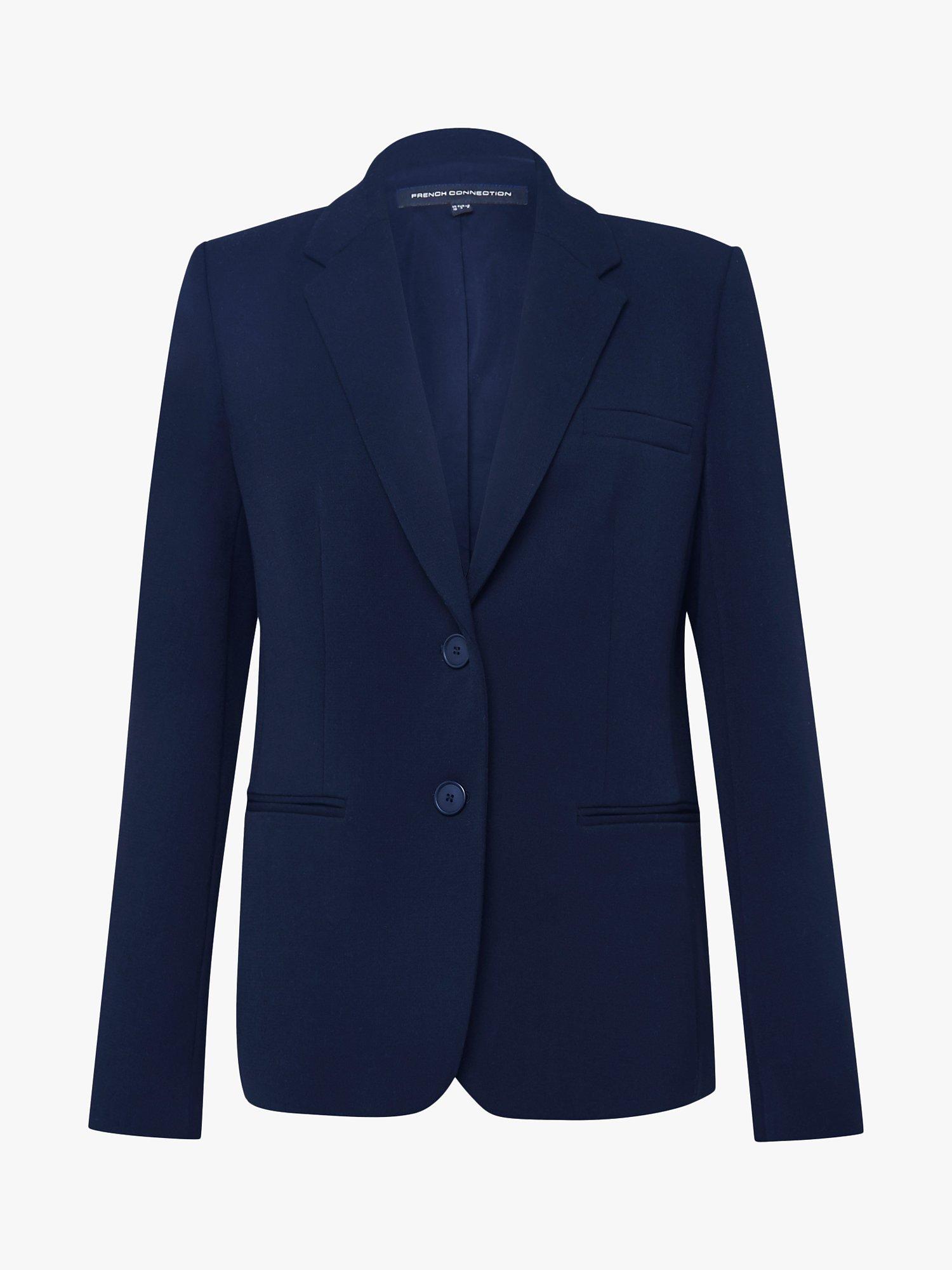 French Connection Single Breasted Whisper Fitted Blazer Utility Blue