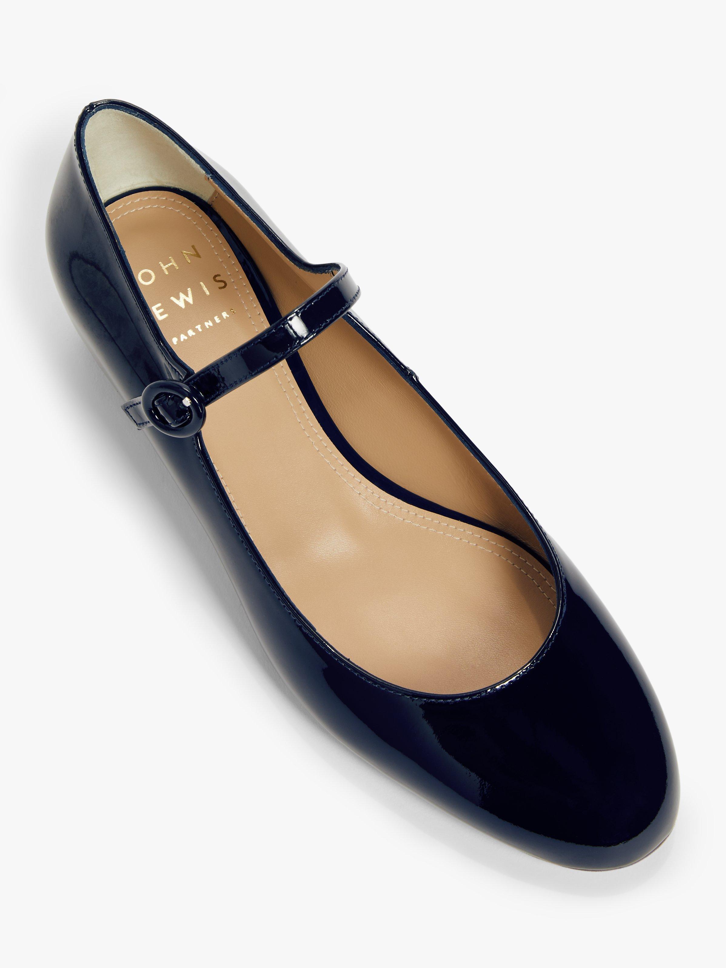 John Lewis Partners Adora Patent Leather Mary Jane Court Shoes Navy