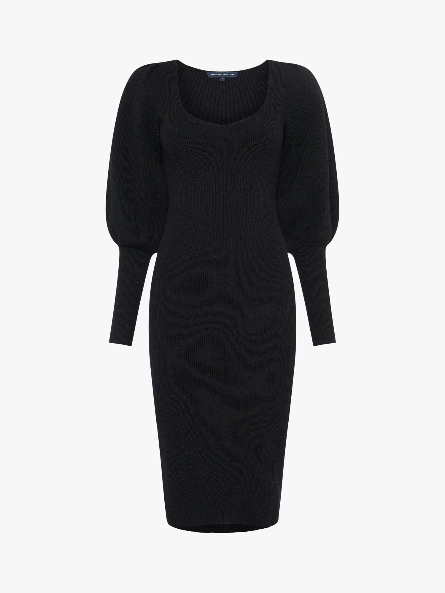 French Connection Joss Balloon Sleeve Jumper Dress, Black