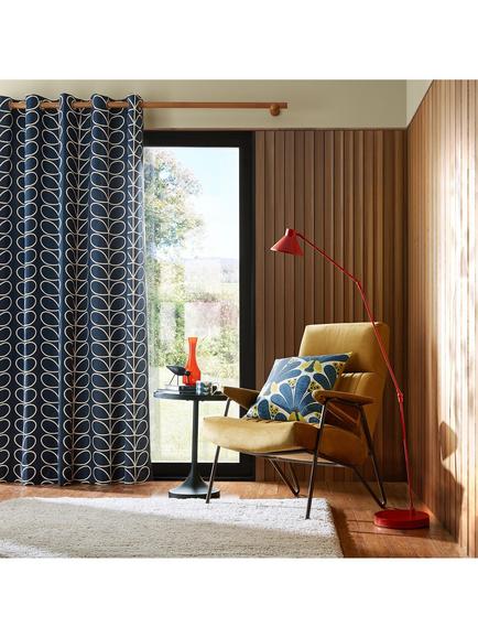 Orla Kiely Linear Stem Pair Lined Eyelet Curtains, Whale