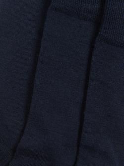 John Lewis Wool Mix Men's Socks, Pack of 3 - view 2, Navy