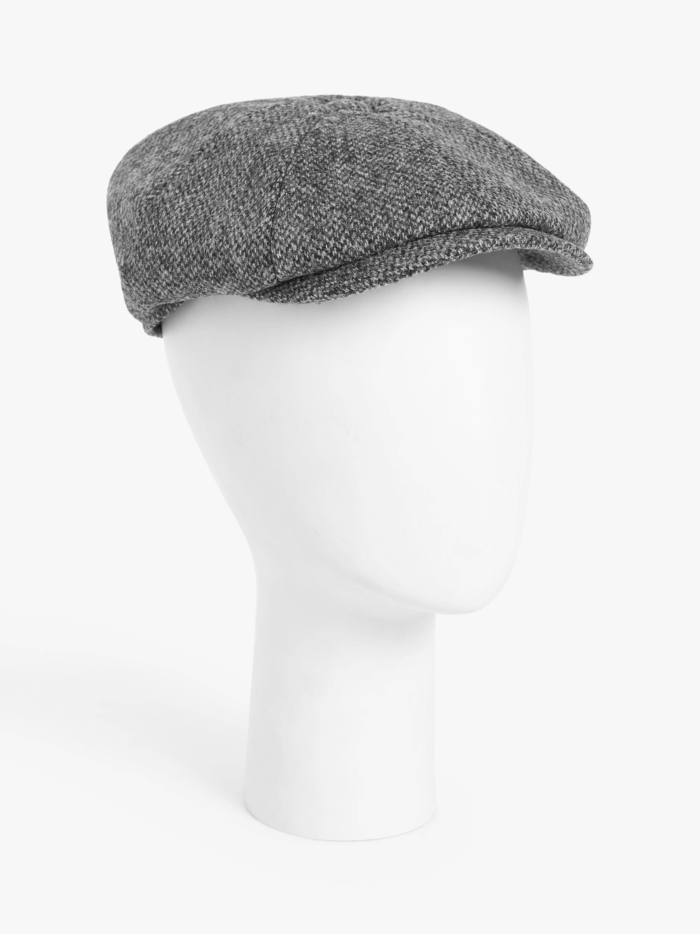 John Lewis British Wool Basketweave Baker Boy Cap, Grey