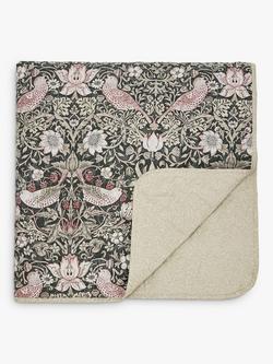 Morris & Co. Strawberry Thief Bedspread, Charcoal / Blush