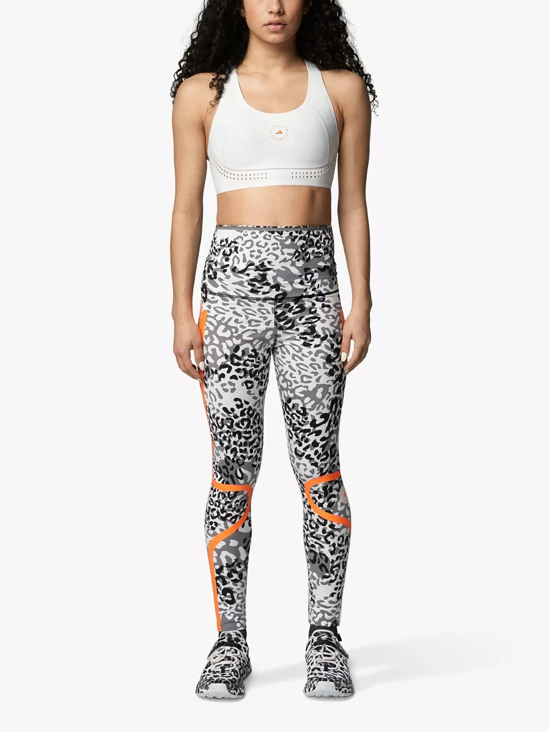 adidas by Stella McCartney Leopard Print Leggings White Ash Black