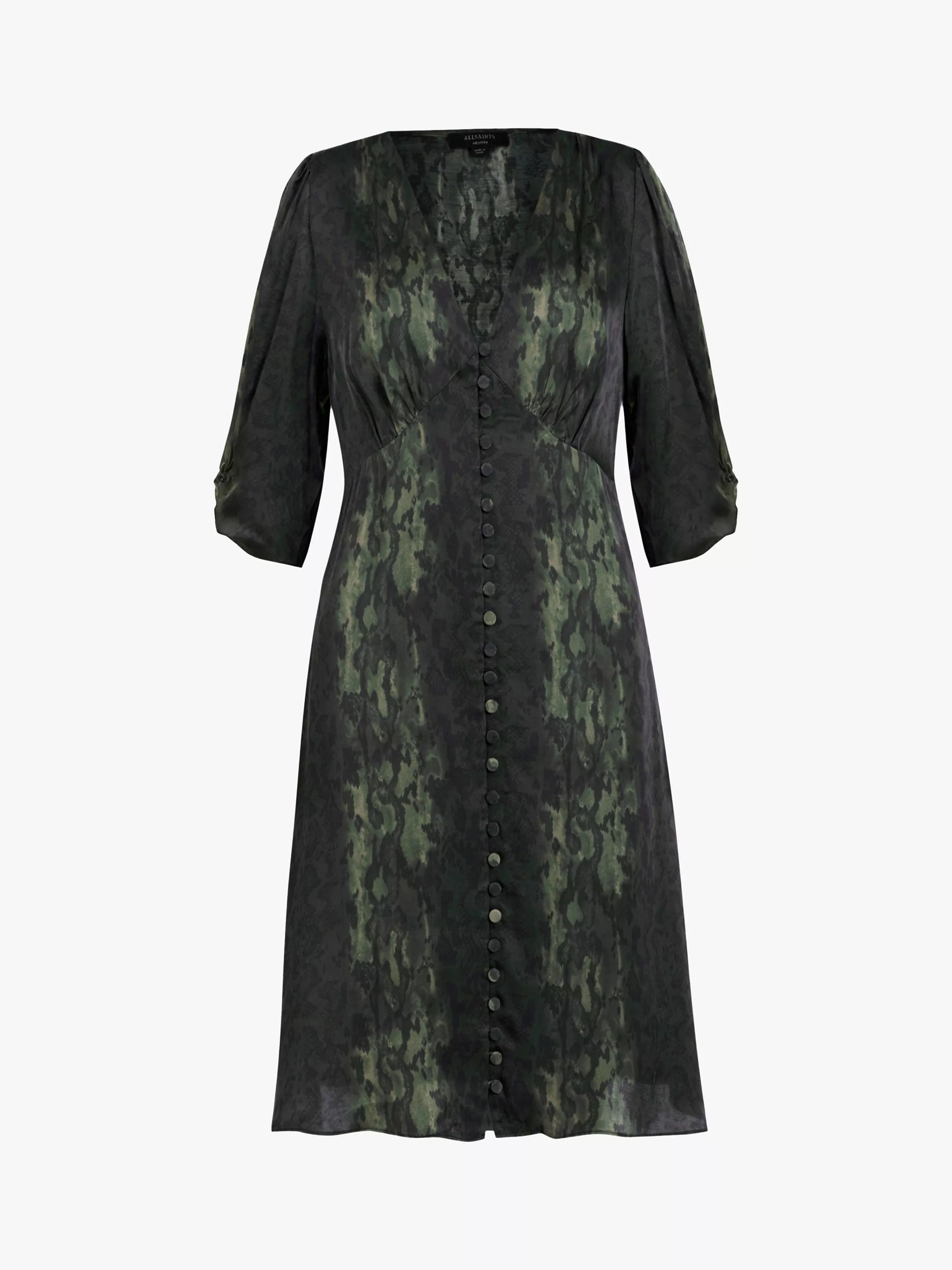 AllSaints Kota Masala Mini Dress, Forest Green