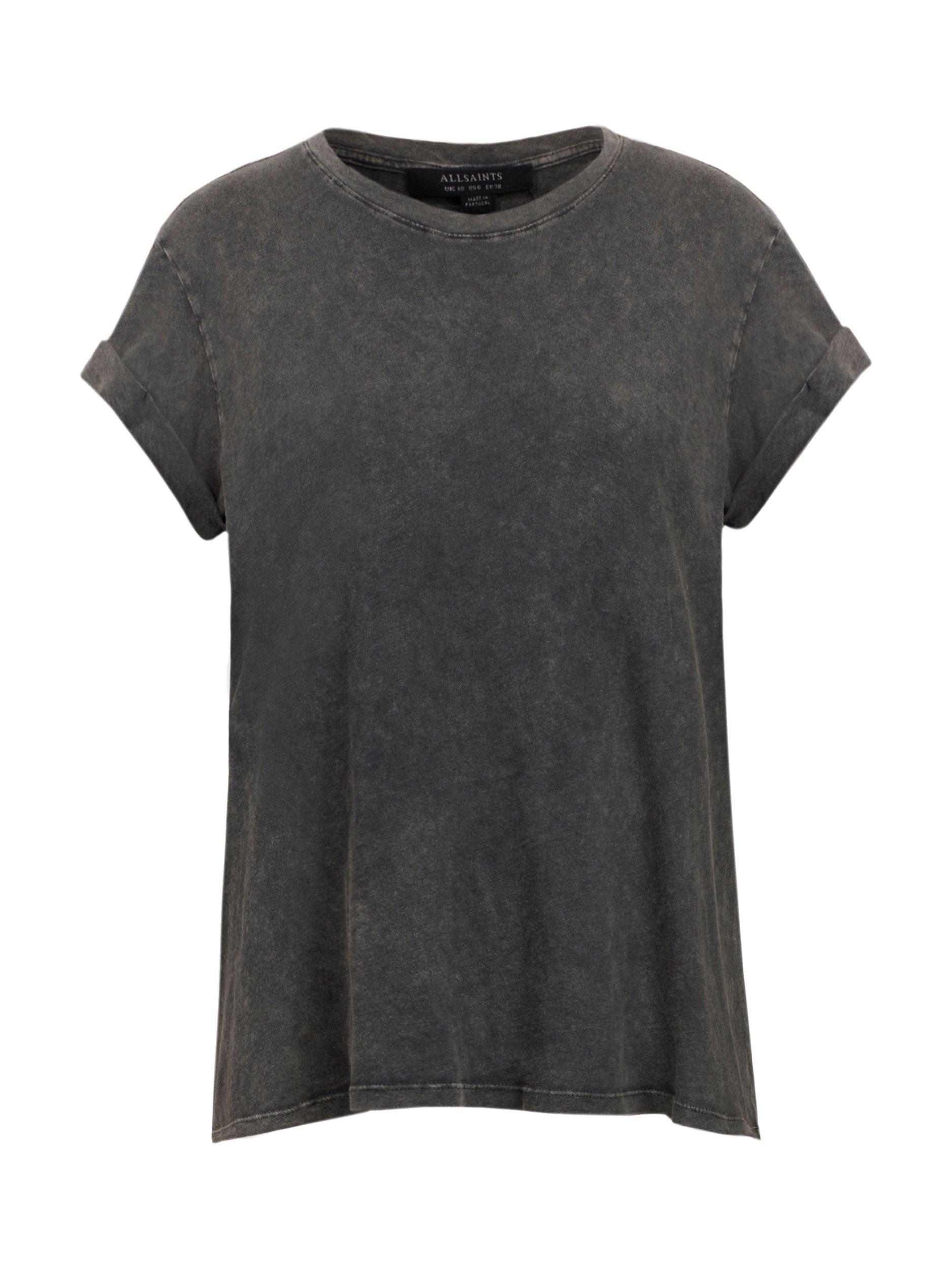 Product image 4 of 6, which shows AllSaints Anna Short Sleeve T-Shirt, Acid Washed Black, 8