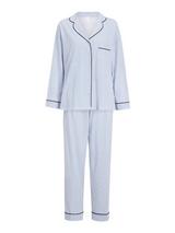 John Lewis Candi Stripe Jersey Pyjama Set, Blue